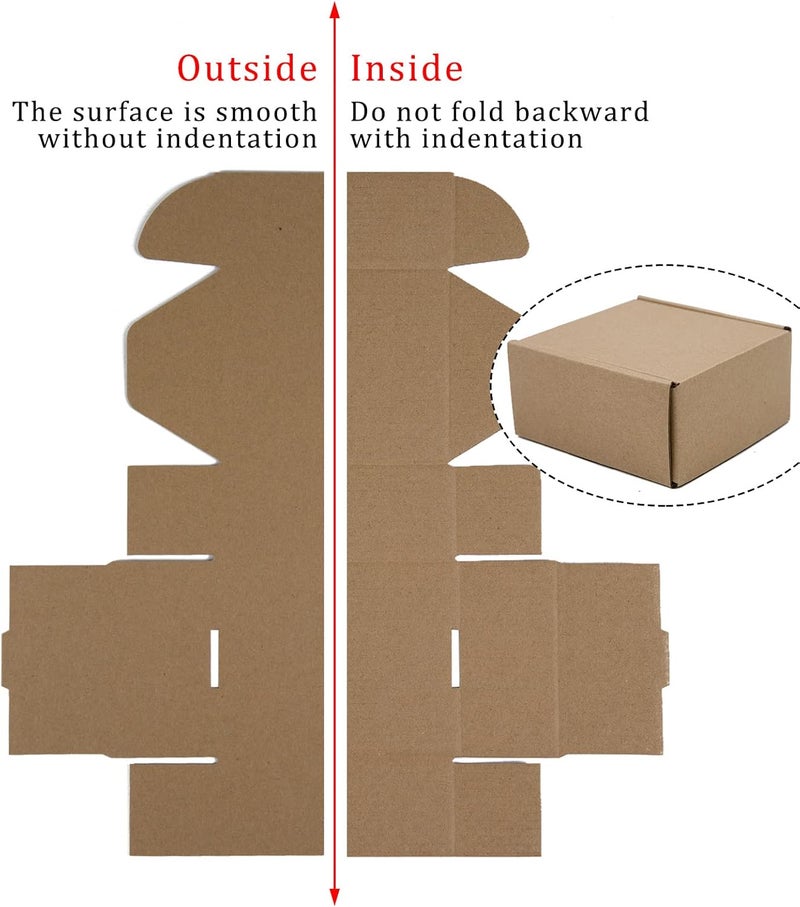 SUNLPH 50 Pack 4x4x2 Inches Small Shipping Boxes, Brown Corrugated Cardboard Boxes, Moving Mailing Packing Box - Image 5